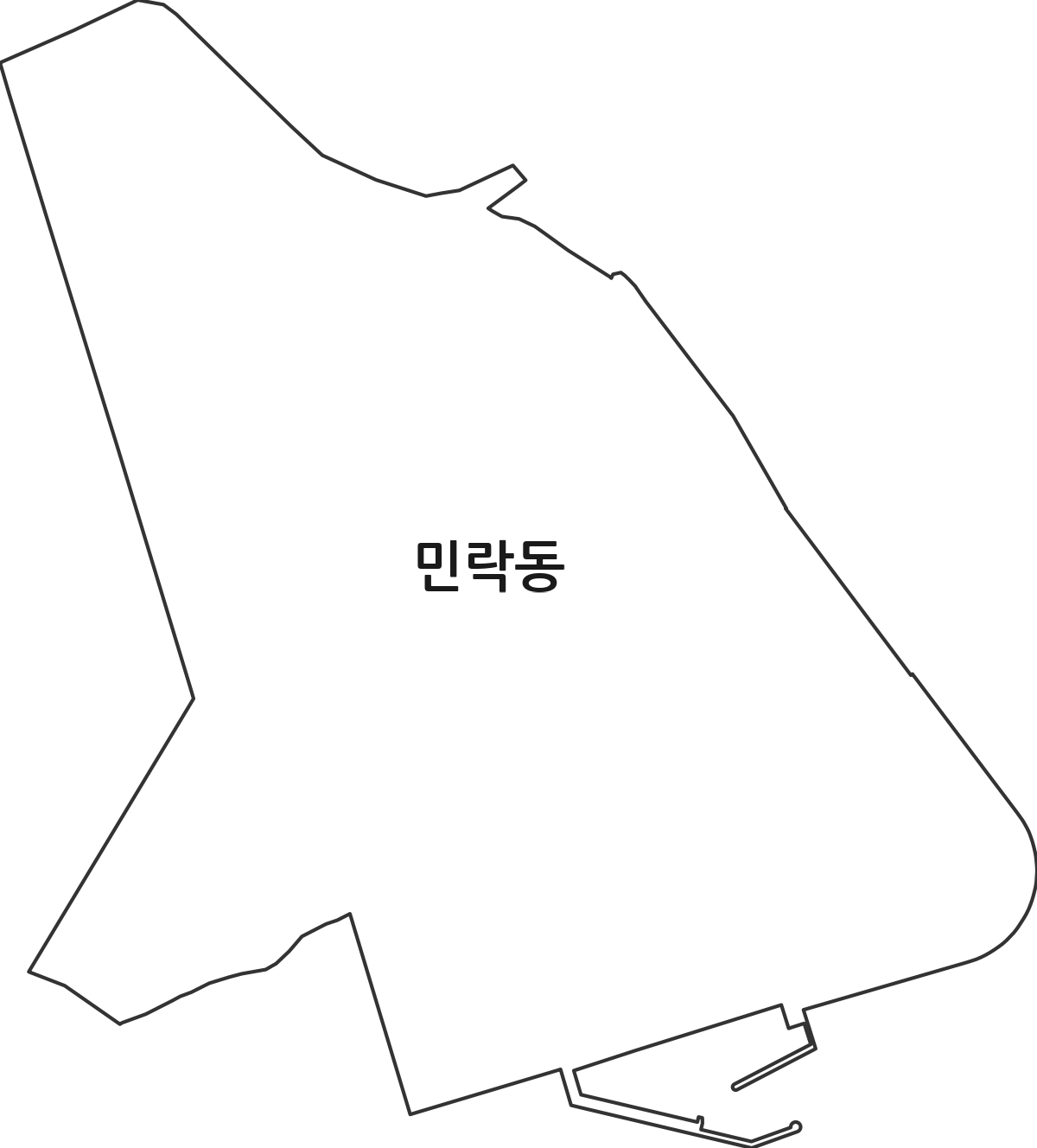 부산광역시 수영구 민락동 행정동 행정구역 경계 지도