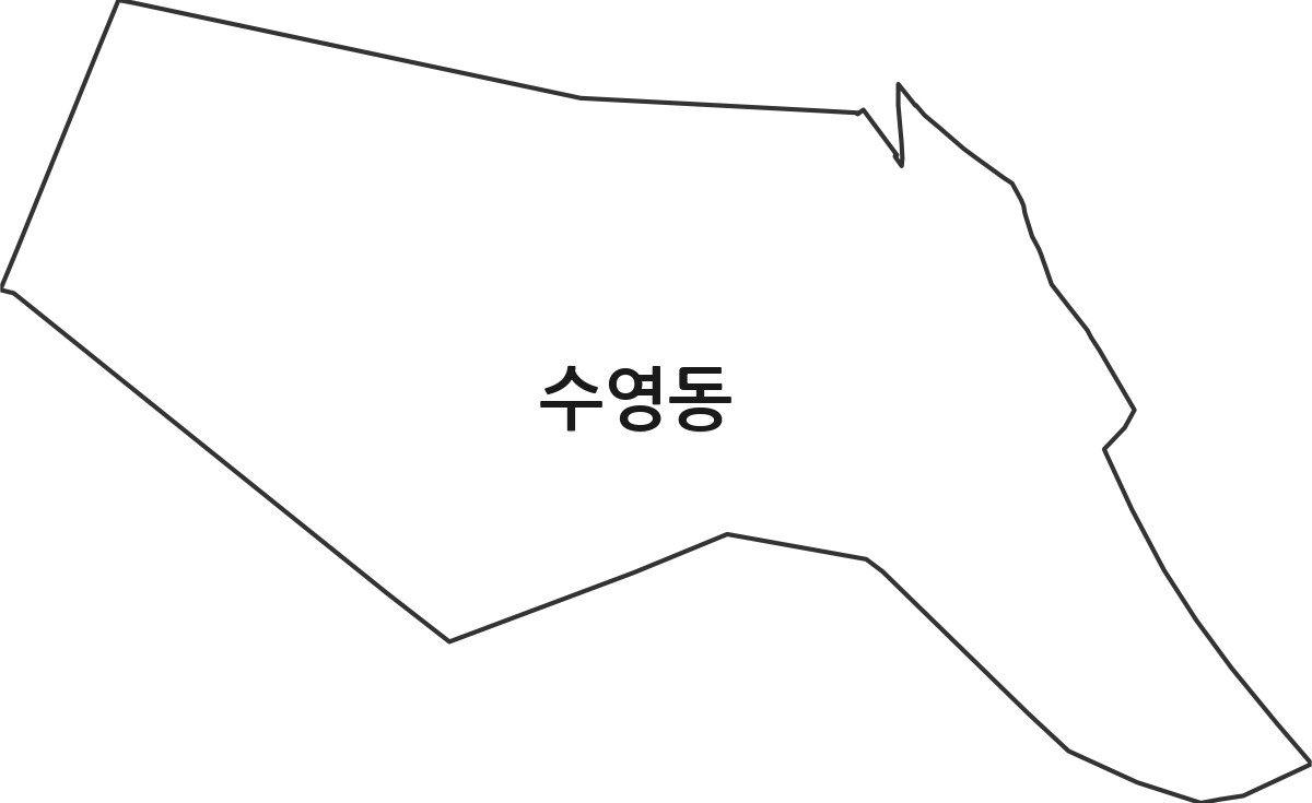 부산광역시 수영구 수영동 행정동 행정구역 경계 지도
