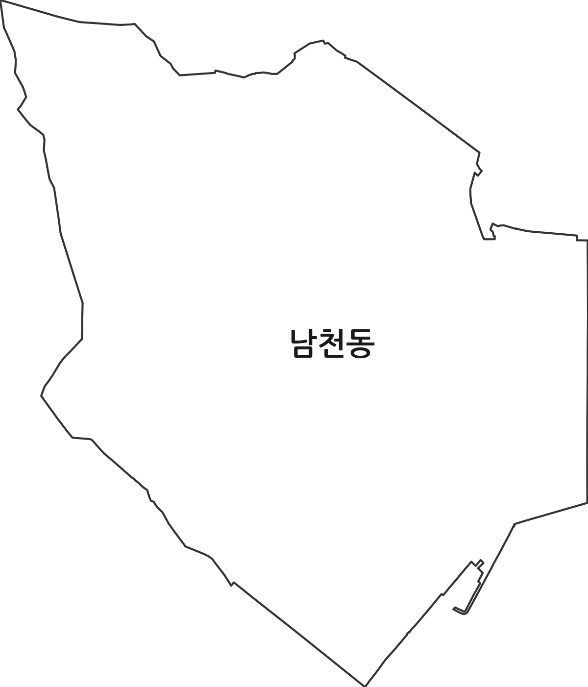 부산광역시 수영구 남천동 법정동 행정구역 경계 지도