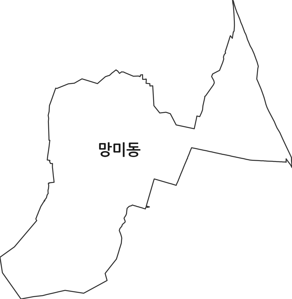 부산광역시 수영구 망미동 법정동 행정구역 경계 지도