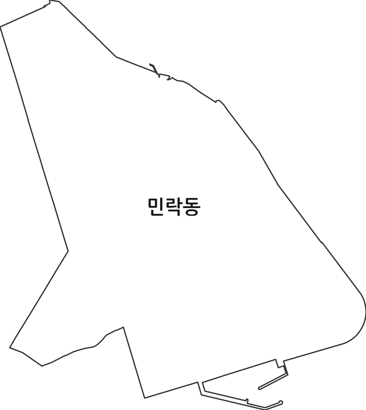 부산광역시 수영구 민락동 법정동 행정구역 경계 지도