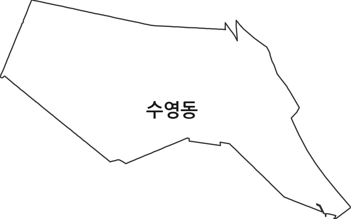 부산광역시 수영구 수영동 법정동 행정구역 경계 지도