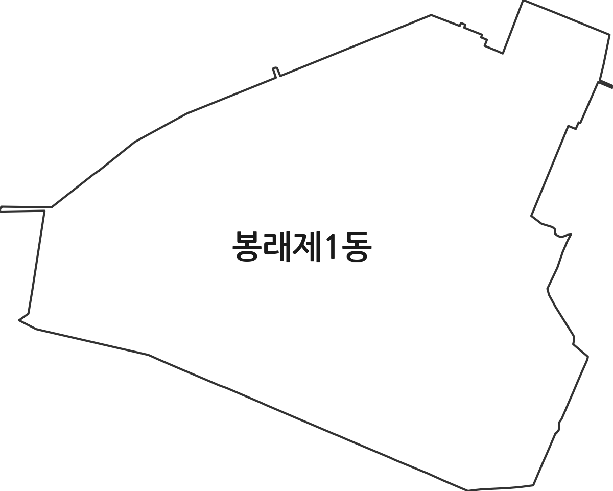 부산광역시 영도구 봉래제1동 행정동 행정구역 경계 지도