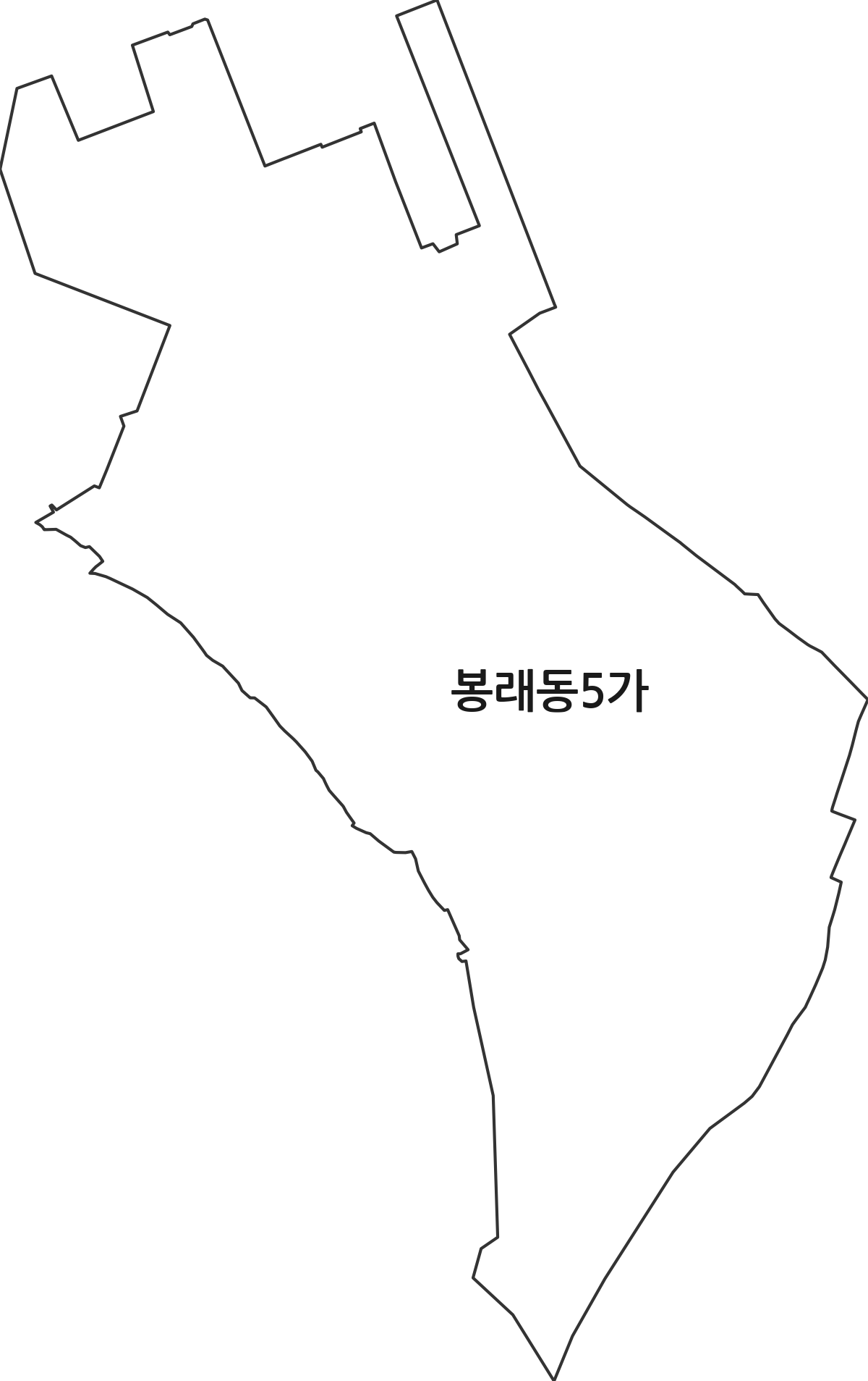 부산광역시 영도구 봉래동5가 법정동 행정구역 경계 지도