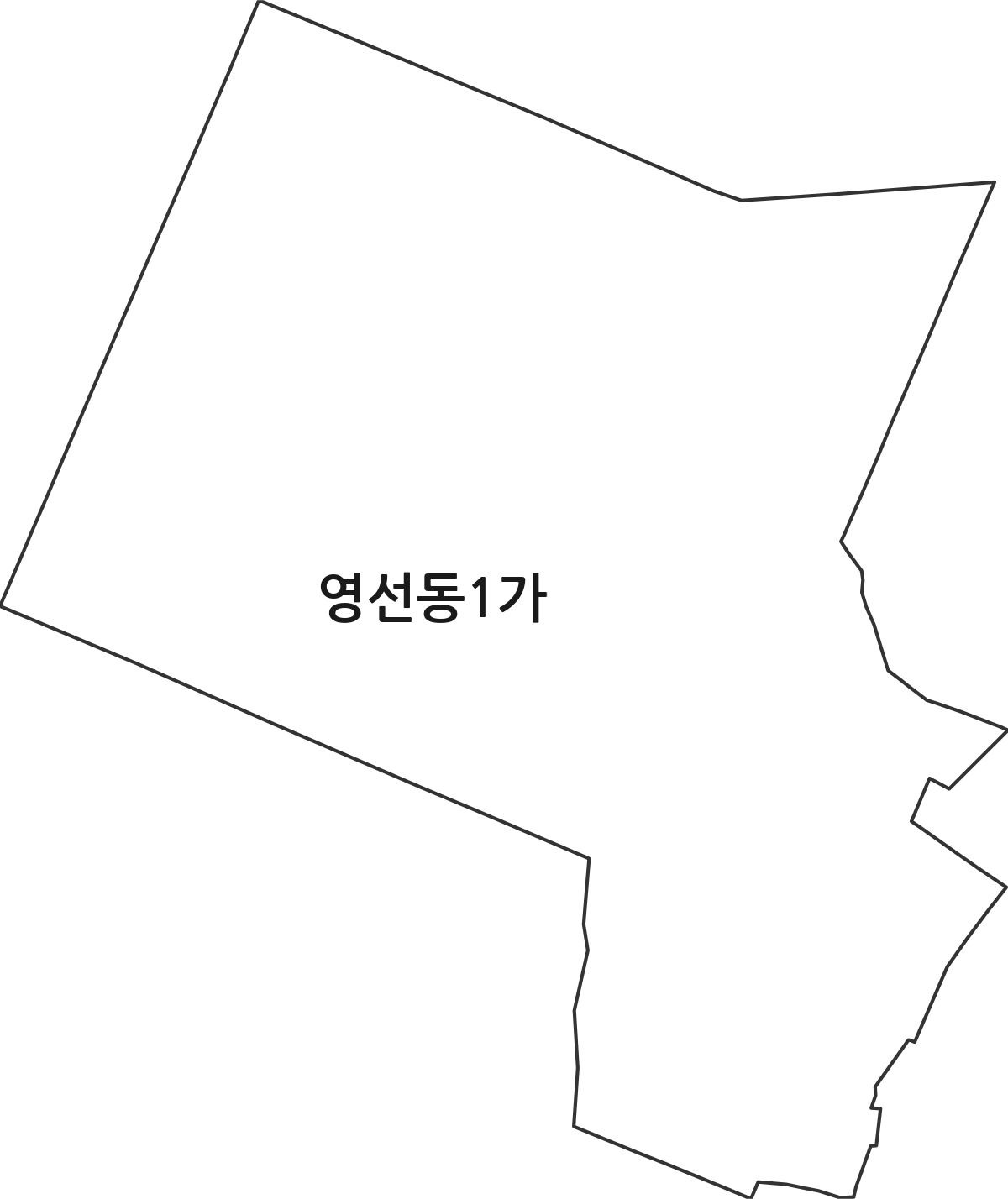 부산광역시 영도구 영선동1가 법정동 행정구역 경계 지도