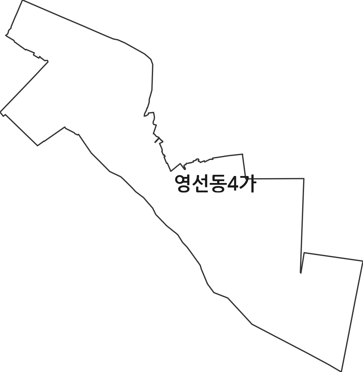 부산광역시 영도구 영선동4가 법정동 행정구역 경계 지도