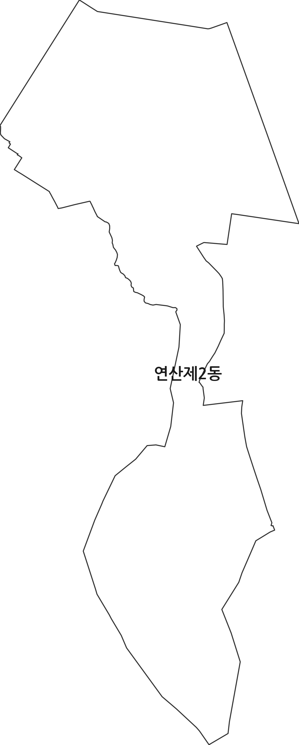 부산광역시 연제구 연산제2동 행정동 행정구역 경계 지도