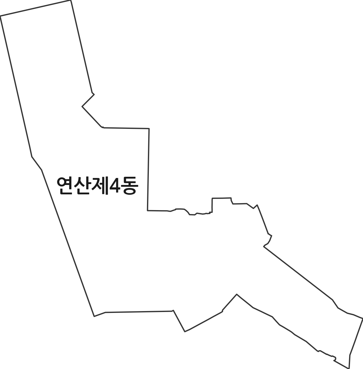 부산광역시 연제구 연산제4동 행정동 행정구역 경계 지도
