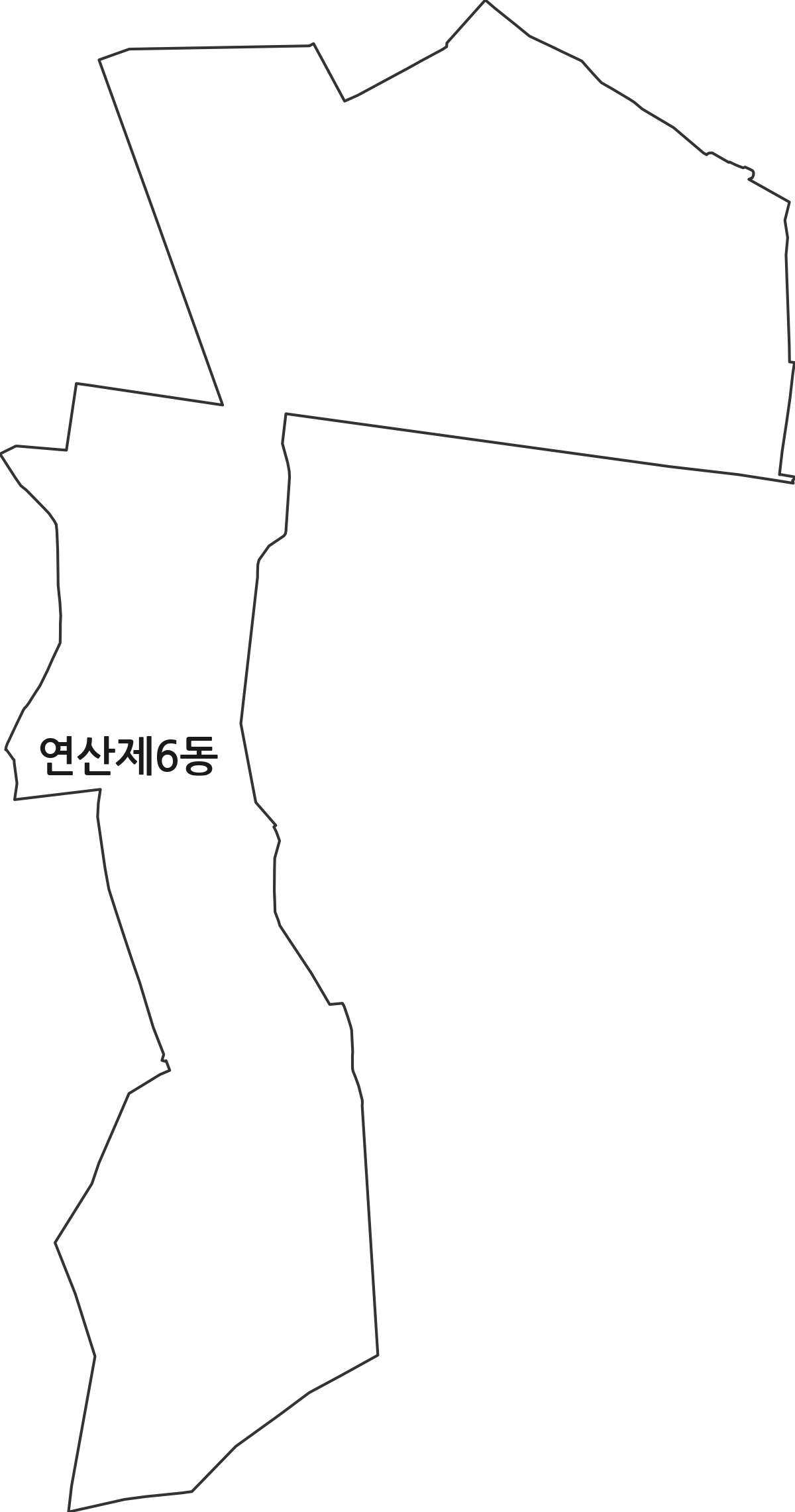부산광역시 연제구 연산제6동 행정동 행정구역 경계 지도