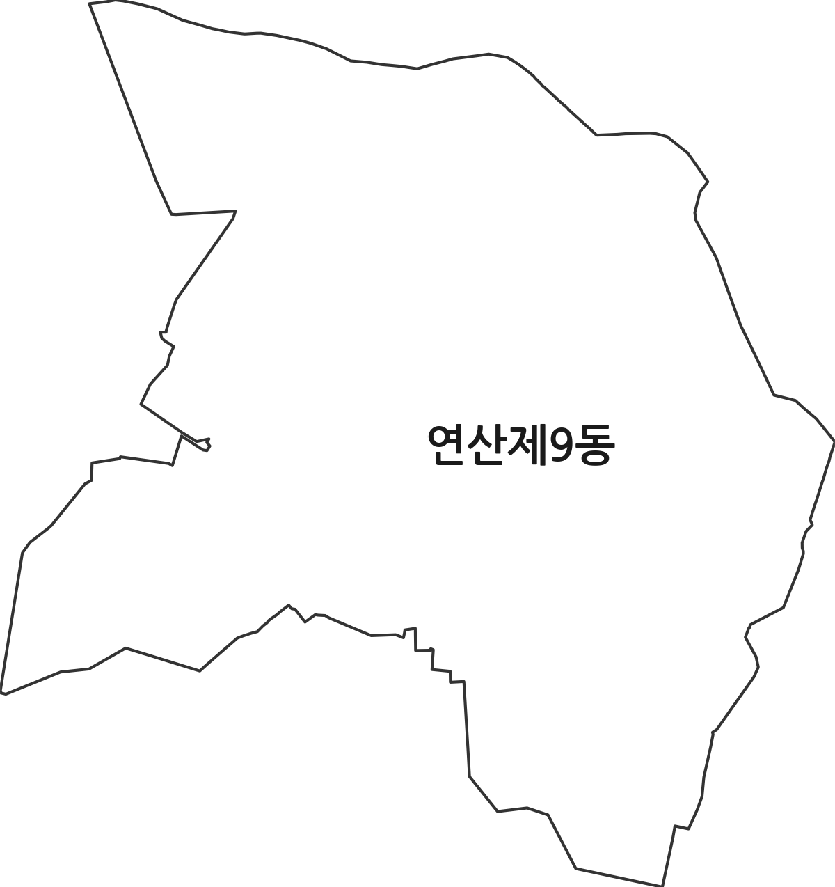 부산광역시 연제구 연산제9동 행정동 행정구역 경계 지도