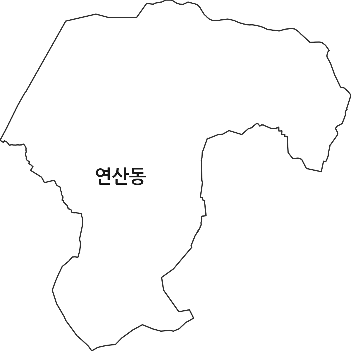 부산광역시 연제구 연산동 법정동 행정구역 경계 지도