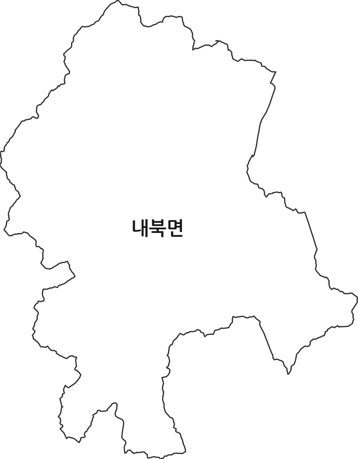 충청북도 보은군 내북면 행정동 행정구역 경계 지도