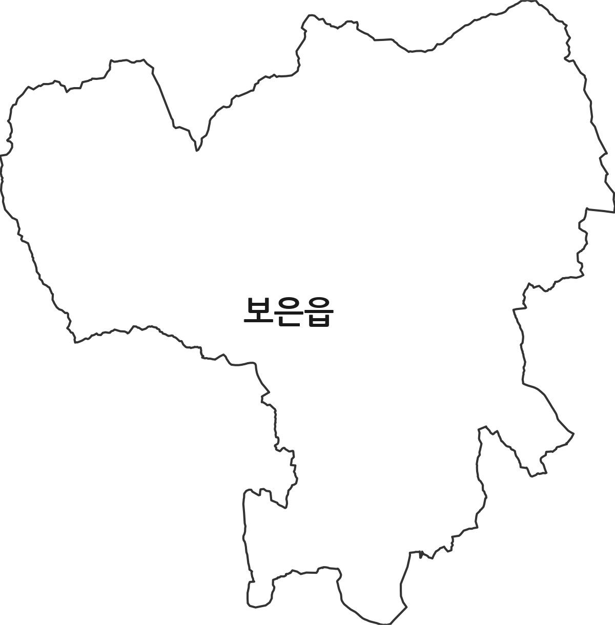충청북도 보은군 보은읍 행정동 행정구역 경계 지도