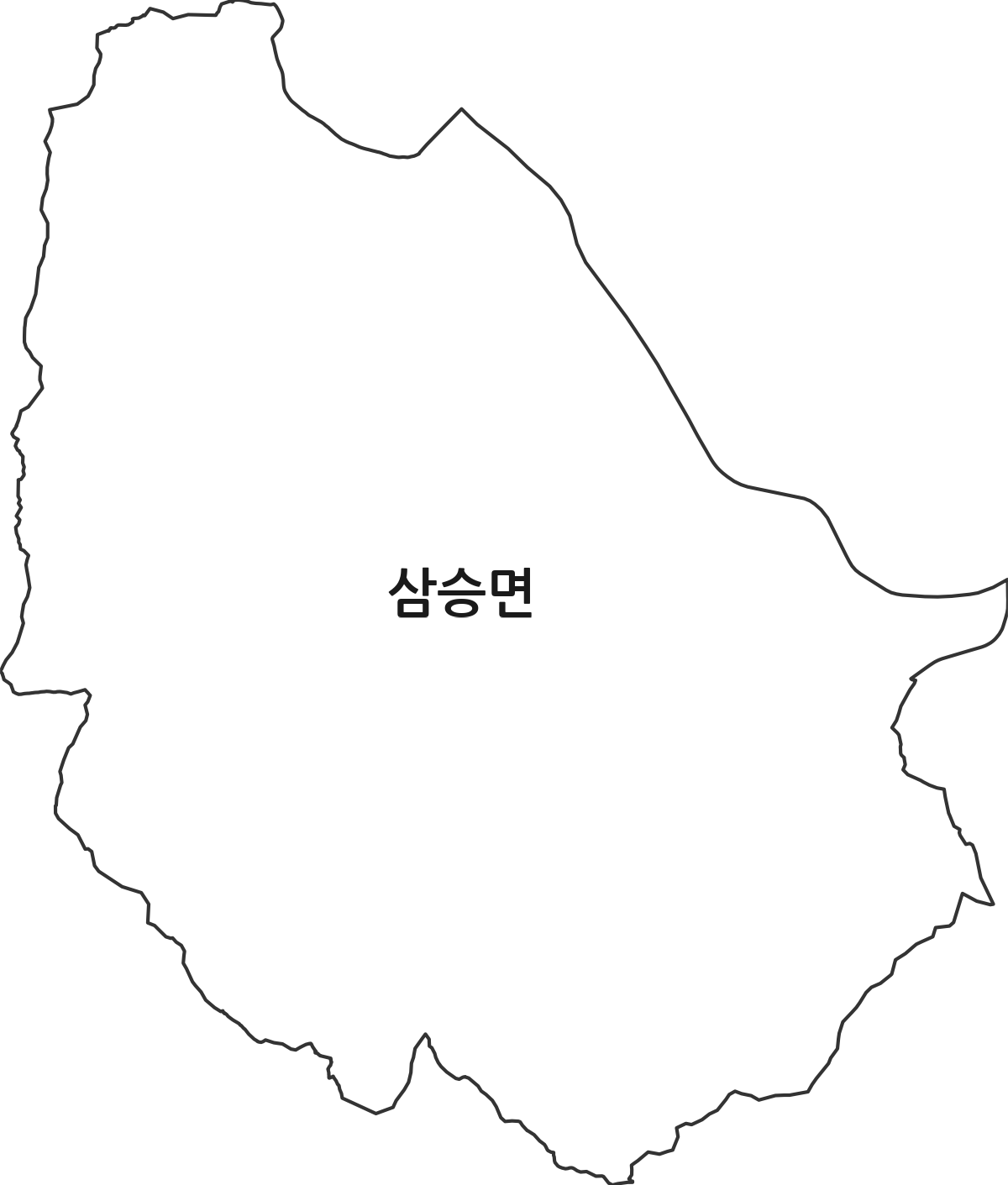 충청북도 보은군 삼승면 행정동 행정구역 경계 지도