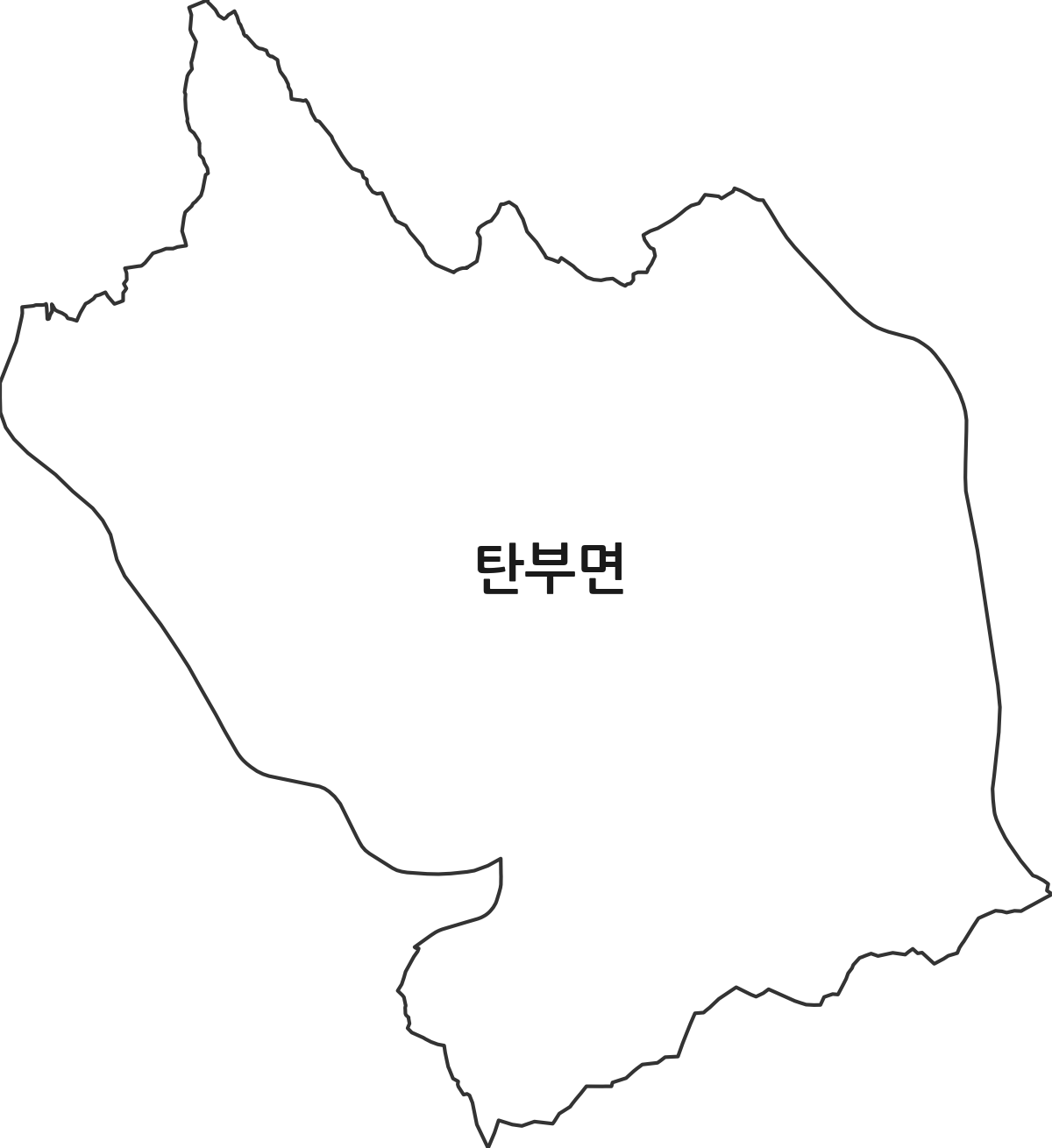 충청북도 보은군 탄부면 행정동 행정구역 경계 지도
