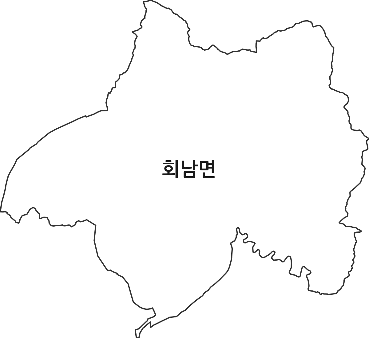 충청북도 보은군 회남면 행정동 행정구역 경계 지도