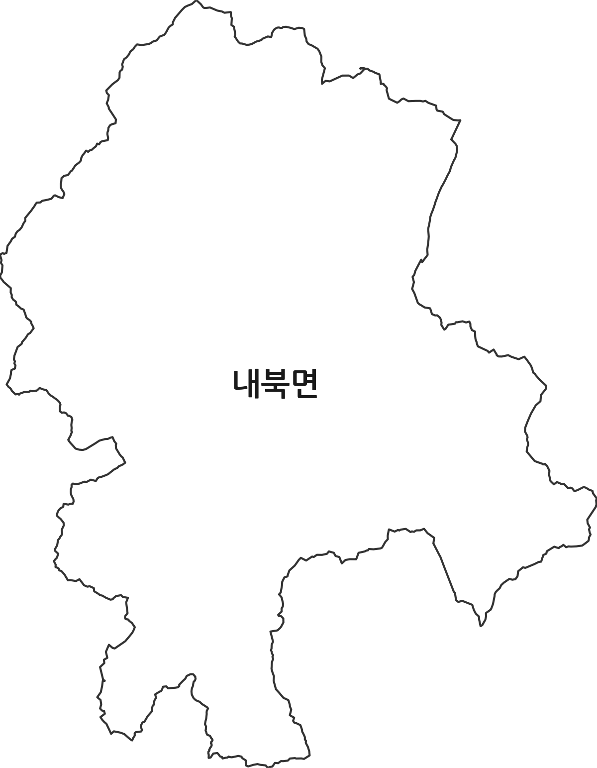 충청북도 보은군 내북면 법정동 행정구역 경계 지도