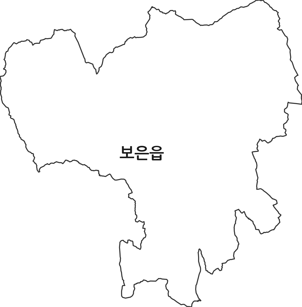 충청북도 보은군 보은읍 법정동 행정구역 경계 지도