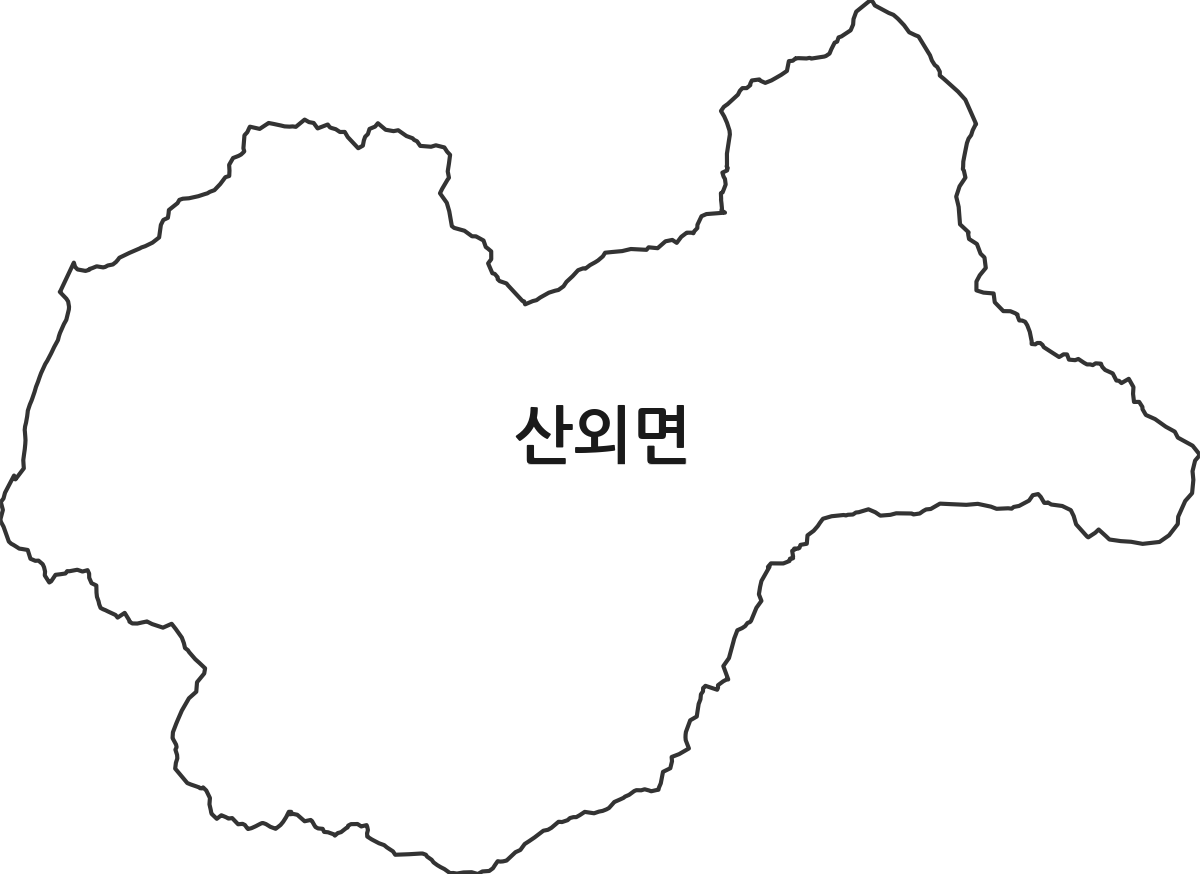 충청북도 보은군 산외면 법정동 행정구역 경계 지도