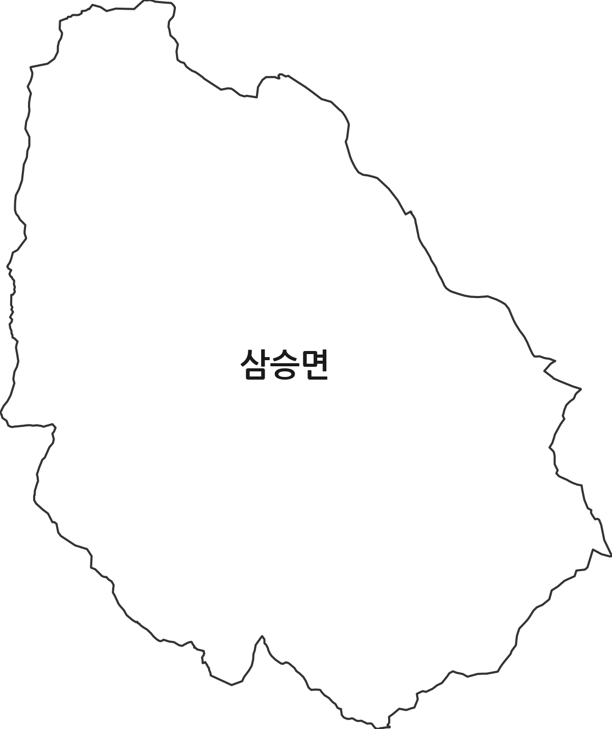 충청북도 보은군 삼승면 법정동 행정구역 경계 지도