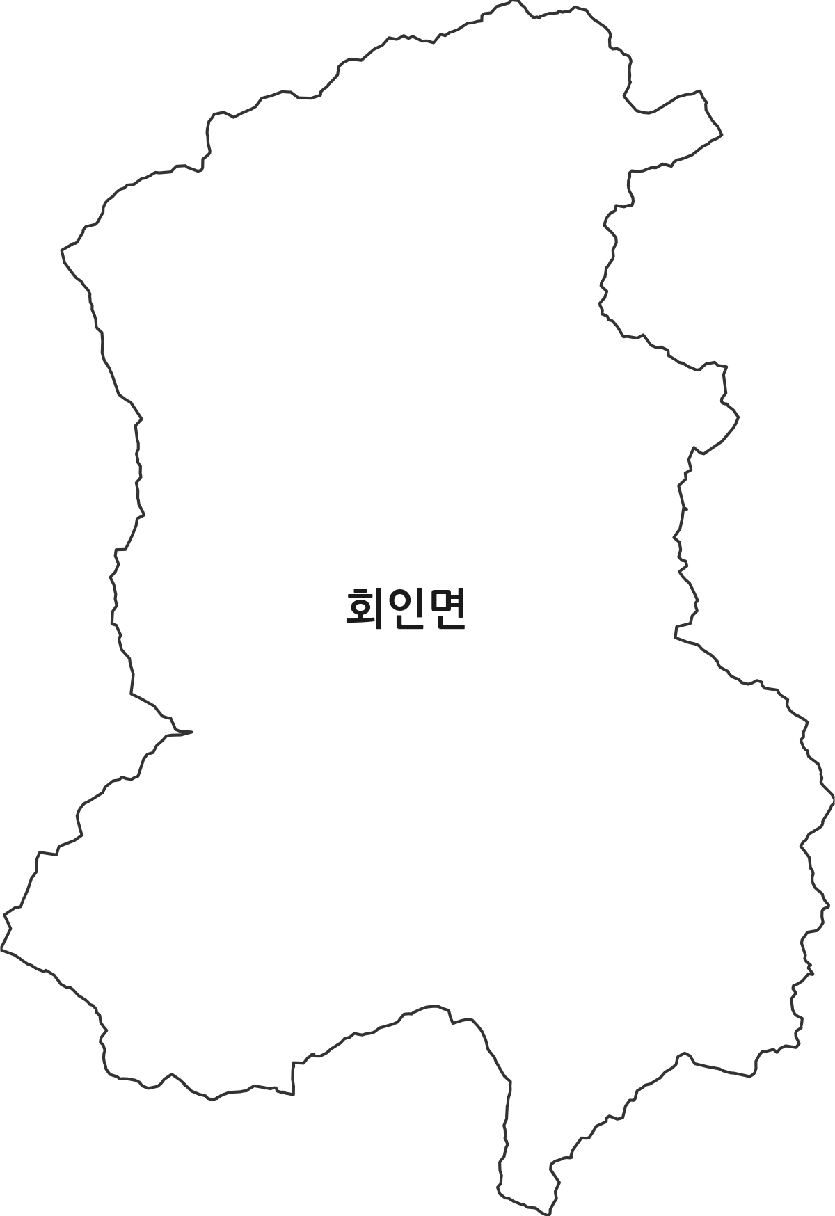 충청북도 보은군 회인면 법정동 행정구역 경계 지도