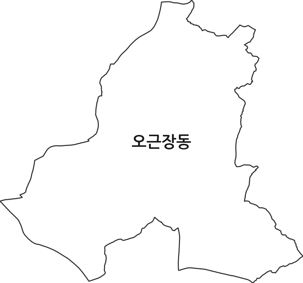충청북도 청주시 청원구 오근장동 행정동 행정구역 경계 지도