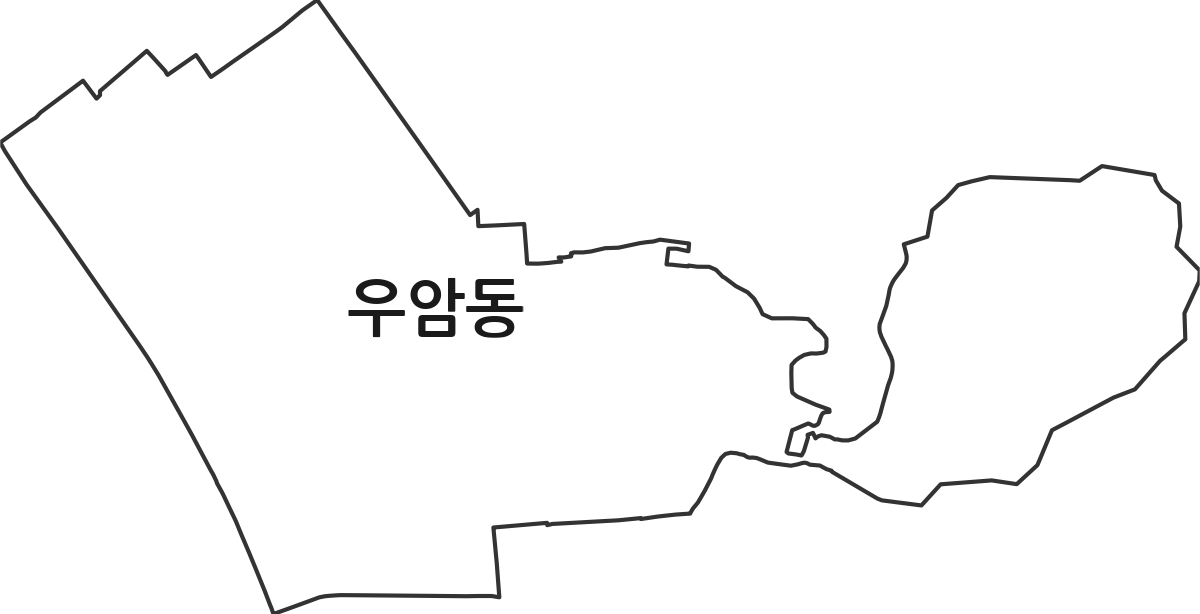 충청북도 청주시 청원구 우암동 행정동 행정구역 경계 지도