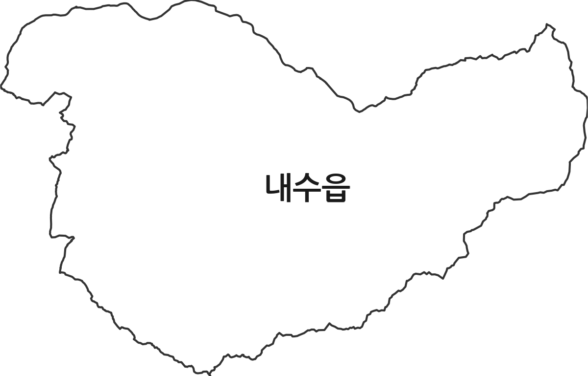 충청북도 청주시 청원구 내수읍 법정동 행정구역 경계 지도