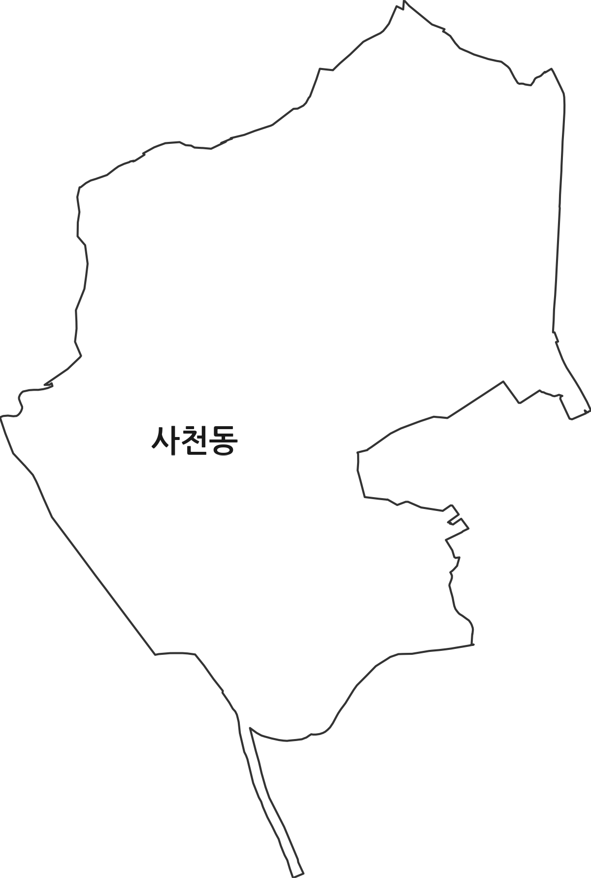 충청북도 청주시 청원구 사천동 법정동 행정구역 경계 지도