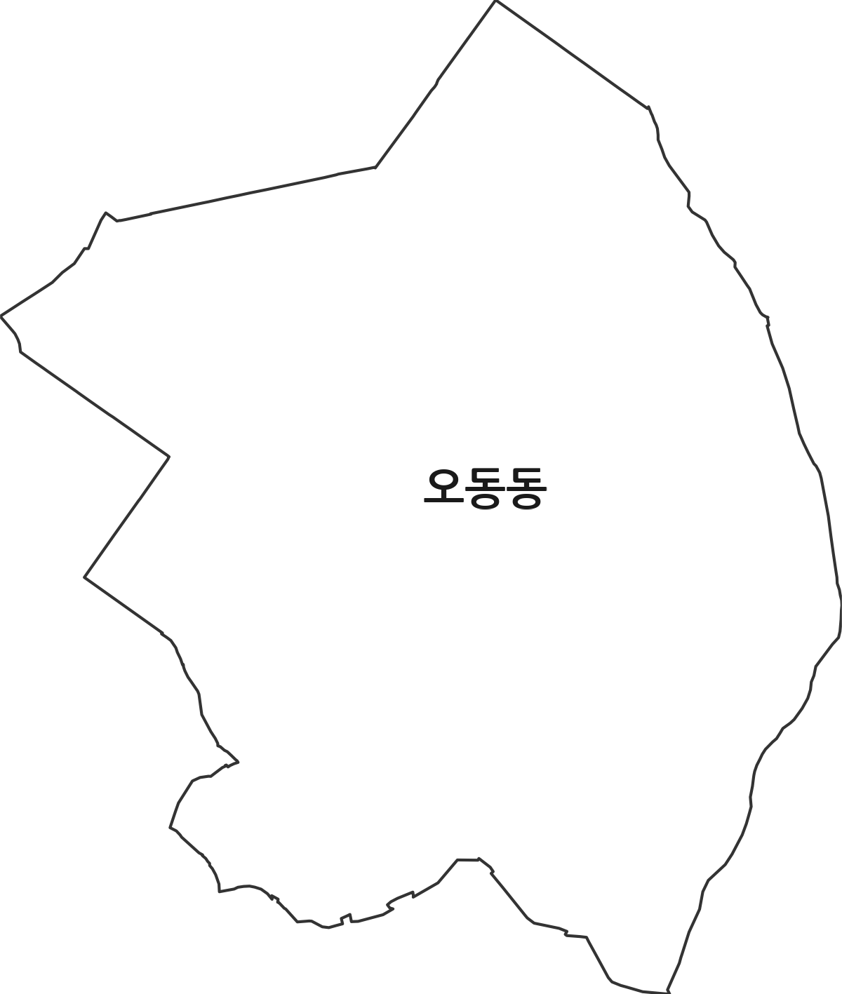 충청북도 청주시 청원구 오동동 법정동 행정구역 경계 지도