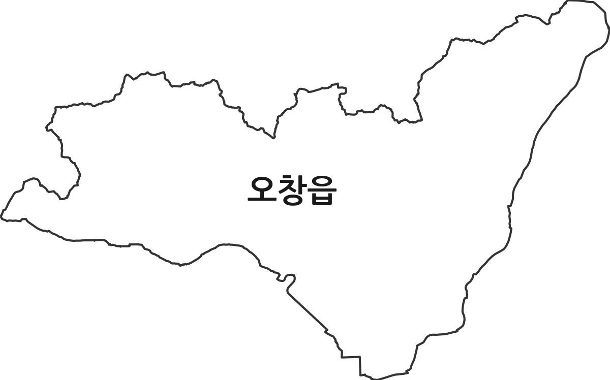 충청북도 청주시 청원구 오창읍 법정동 행정구역 경계 지도