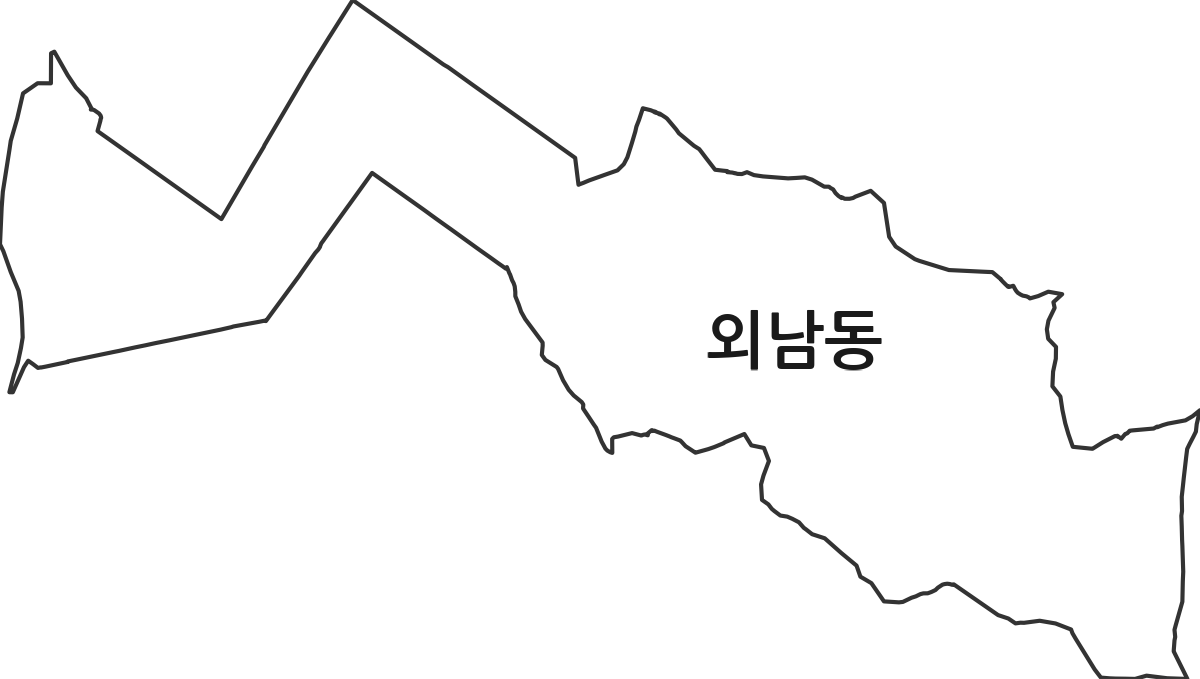충청북도 청주시 청원구 외남동 법정동 행정구역 경계 지도