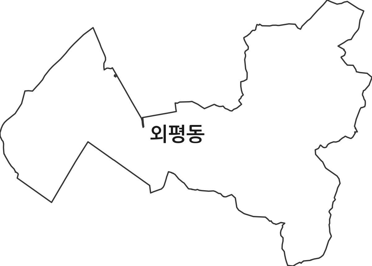 충청북도 청주시 청원구 외평동 법정동 행정구역 경계 지도
