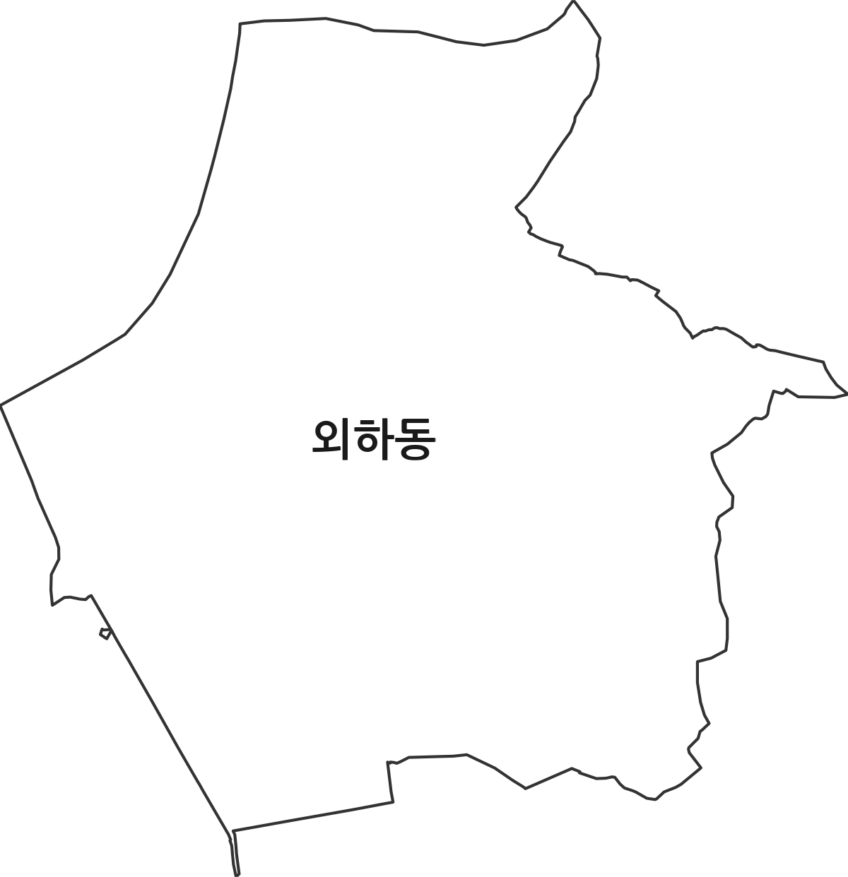충청북도 청주시 청원구 외하동 법정동 행정구역 경계 지도