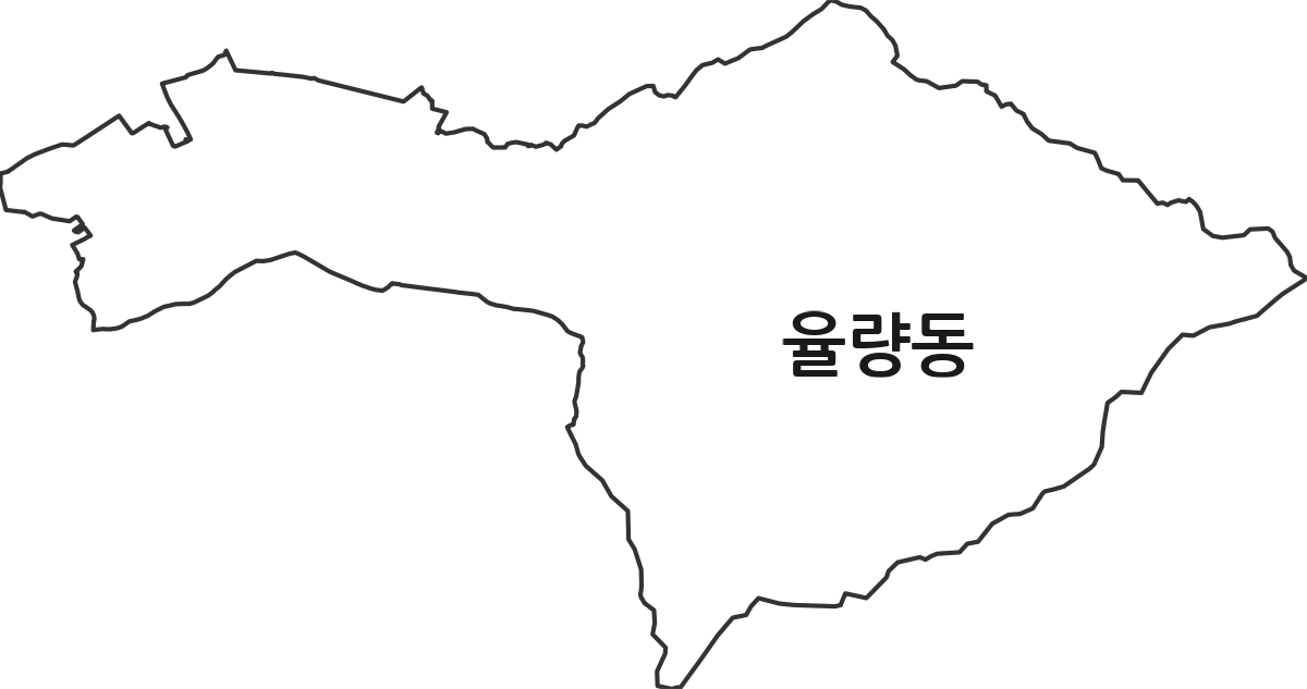 충청북도 청주시 청원구 율량동 법정동 행정구역 경계 지도