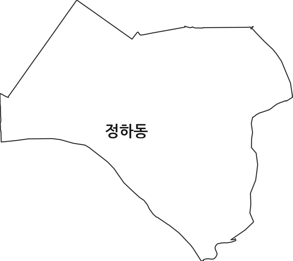 충청북도 청주시 청원구 정하동 법정동 행정구역 경계 지도