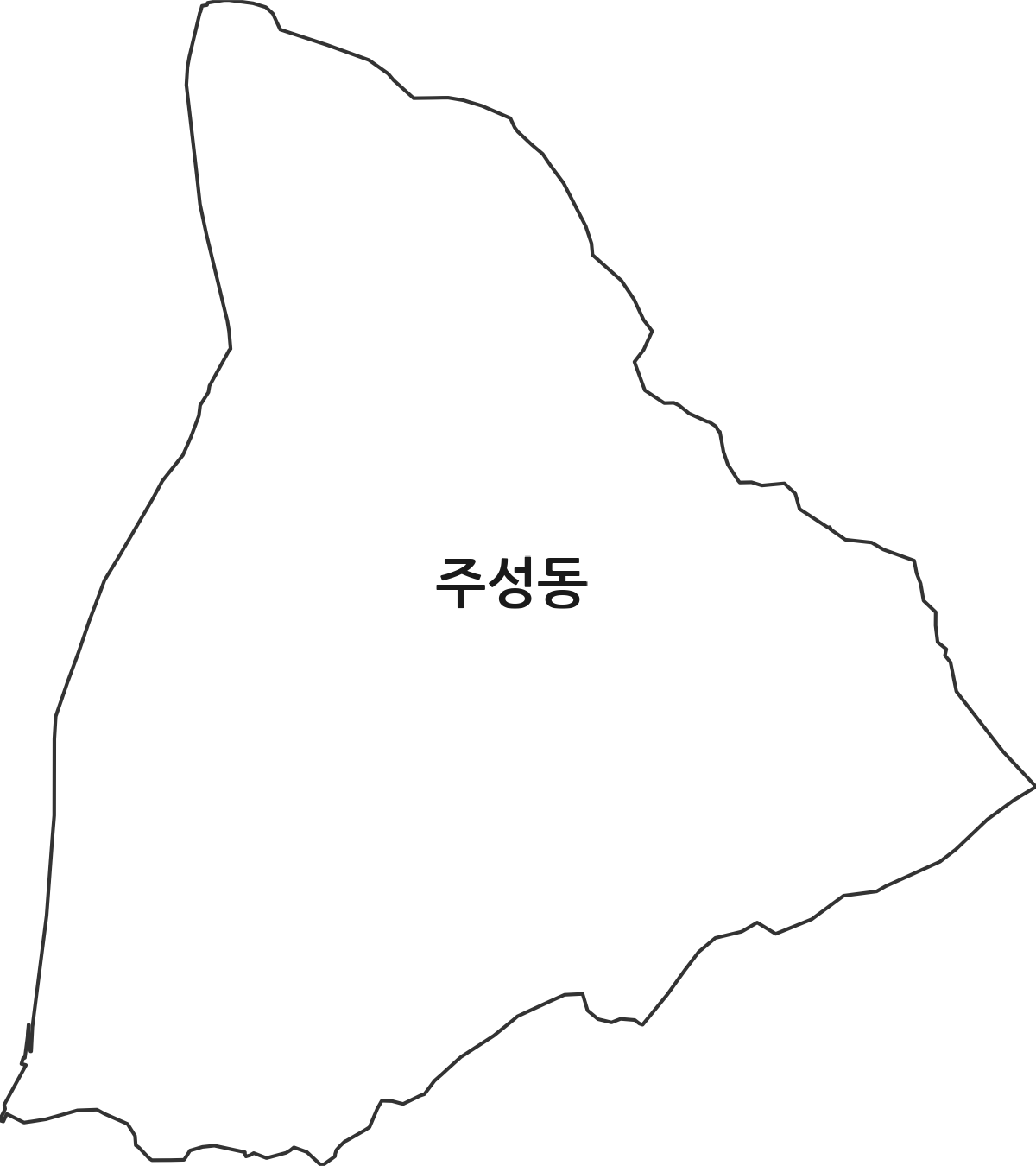 충청북도 청주시 청원구 주성동 법정동 행정구역 경계 지도
