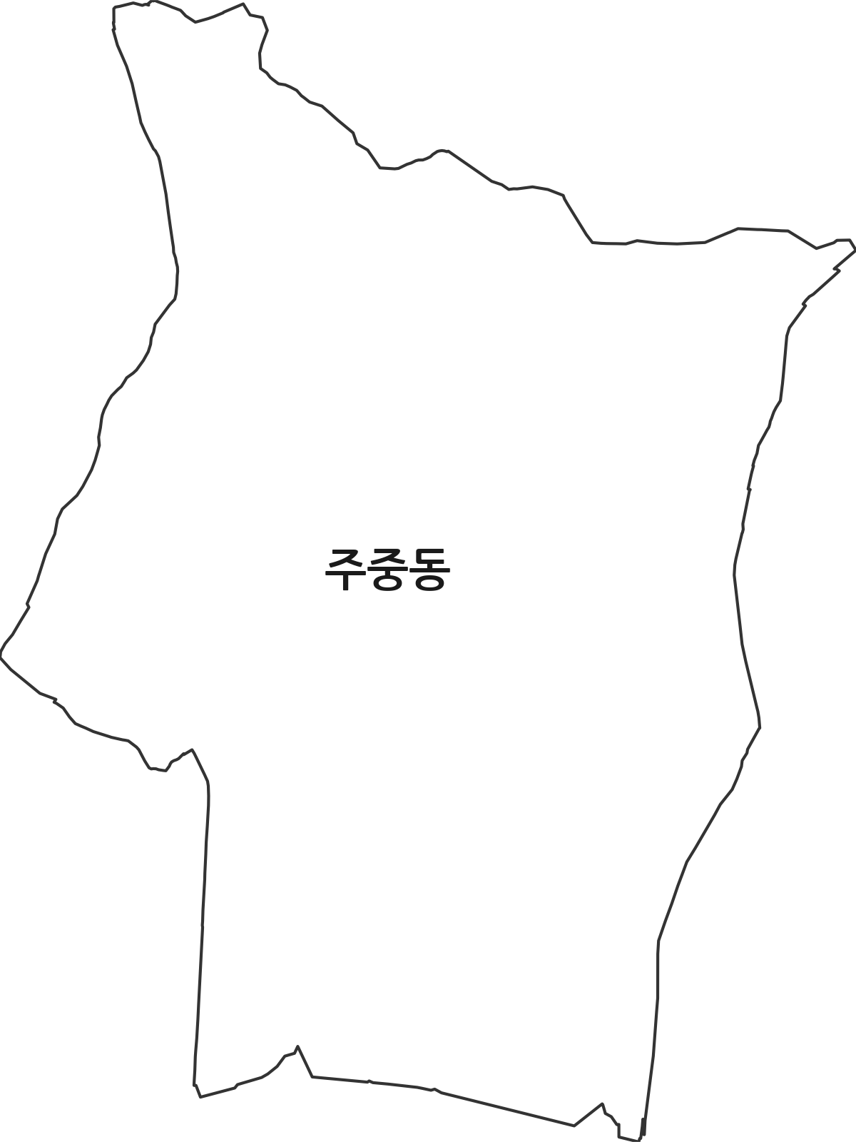 충청북도 청주시 청원구 주중동 법정동 행정구역 경계 지도