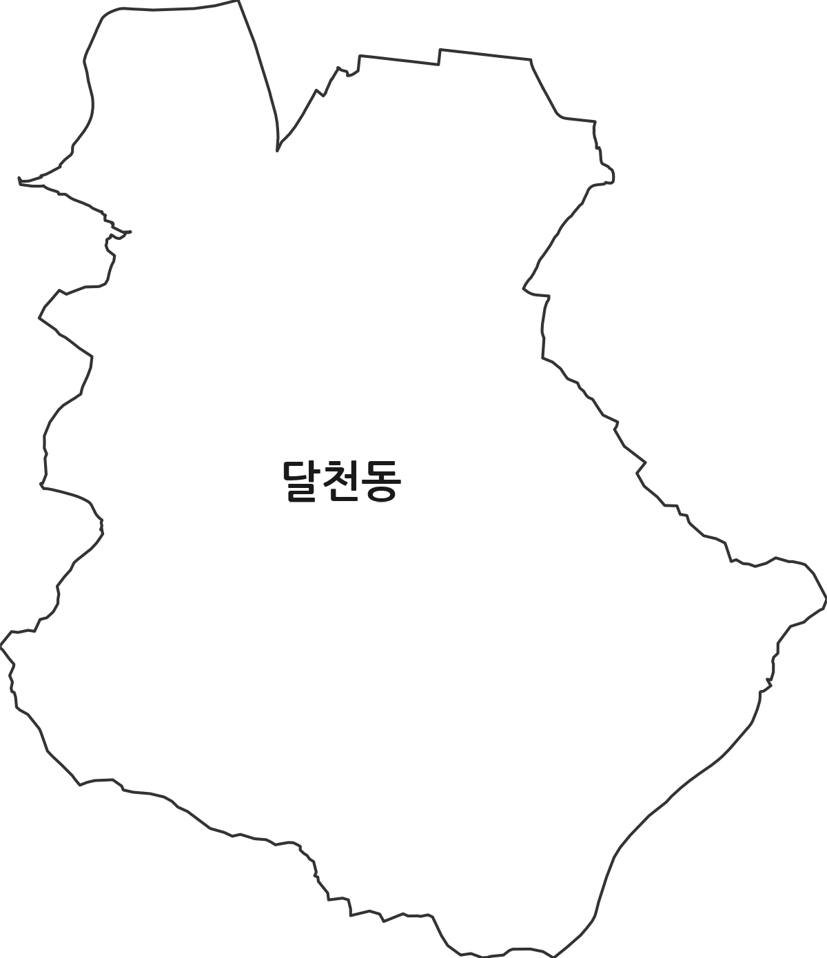 충청북도 충주시 달천동 행정동 행정구역 경계 지도