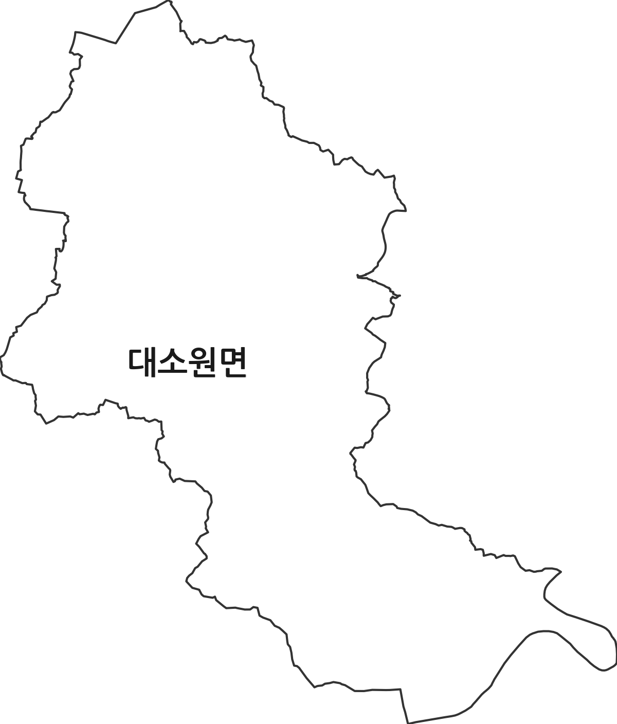 충청북도 충주시 대소원면 행정동 행정구역 경계 지도