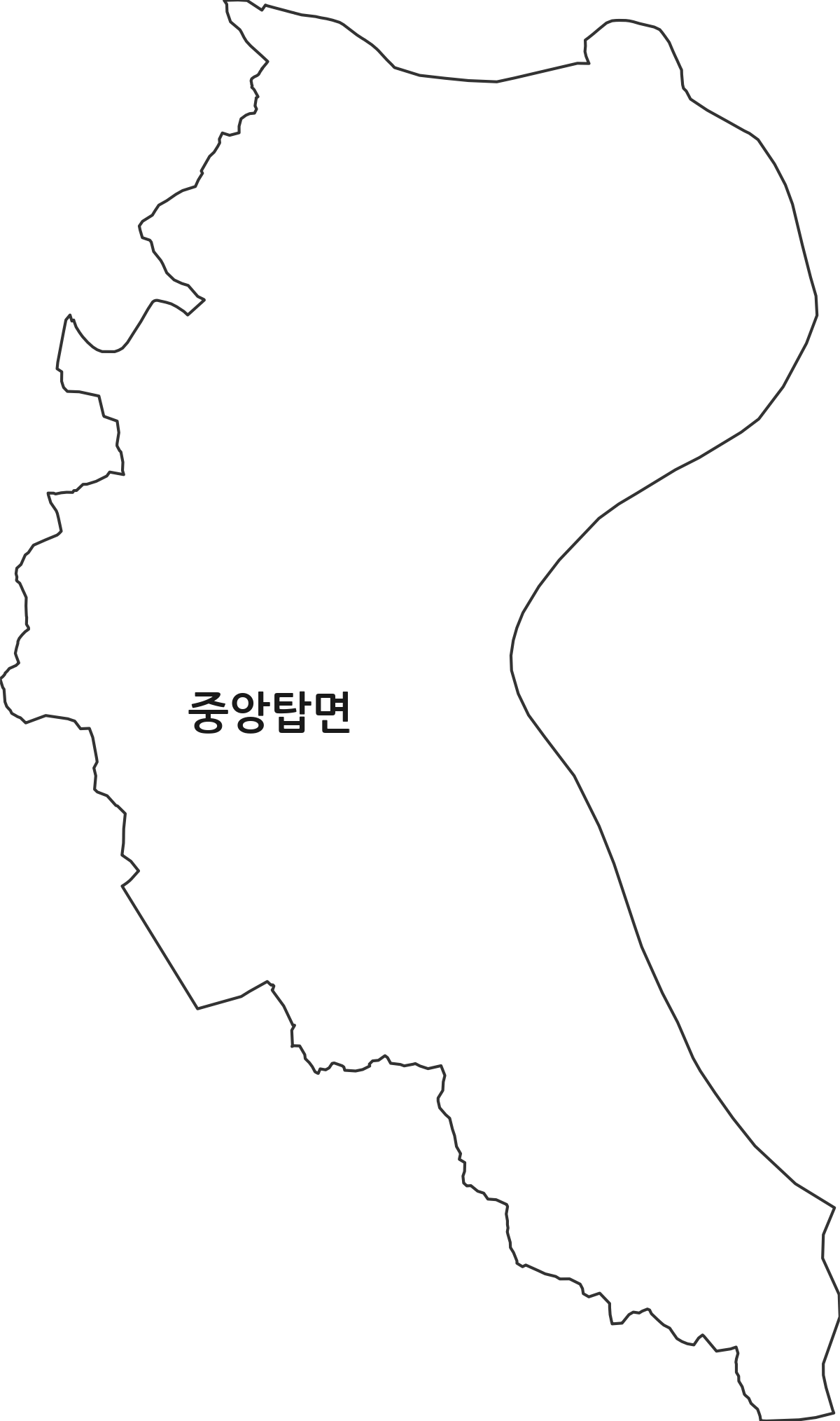 충청북도 충주시 중앙탑면 행정동 행정구역 경계 지도