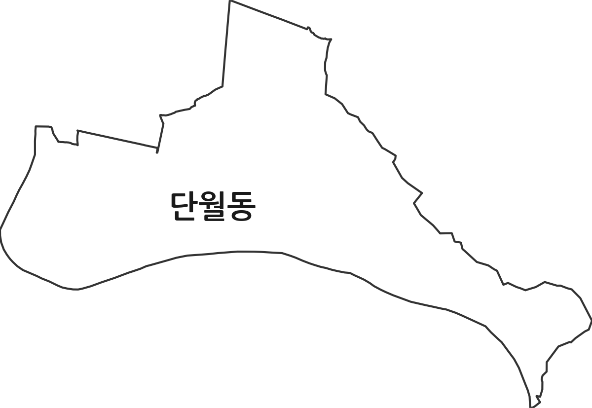 충청북도 충주시 단월동 법정동 행정구역 경계 지도
