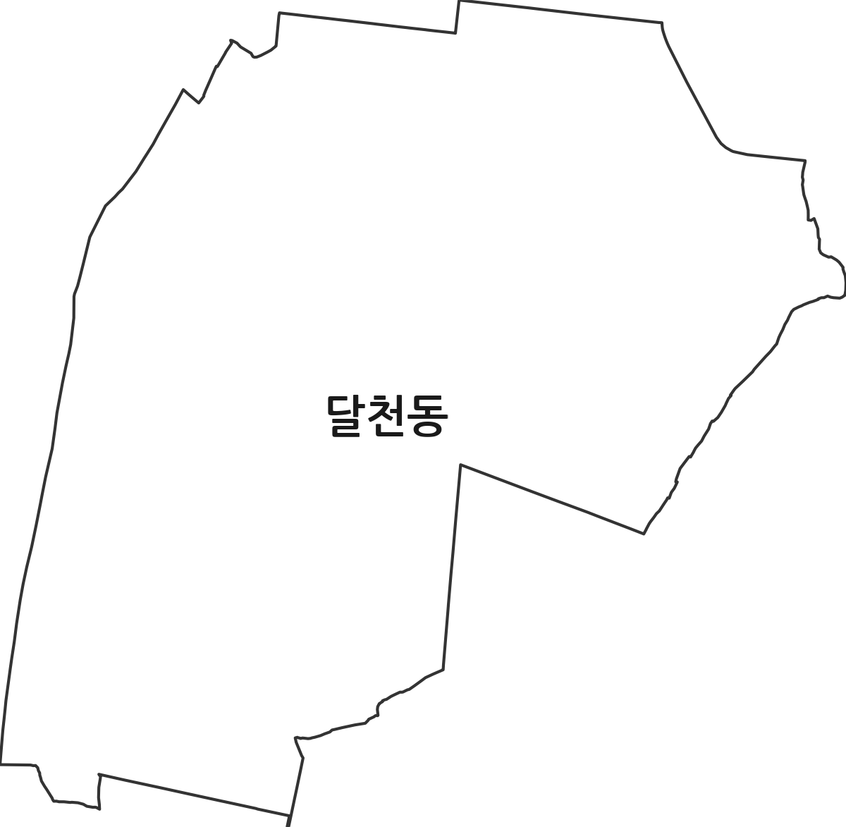 충청북도 충주시 달천동 법정동 행정구역 경계 지도