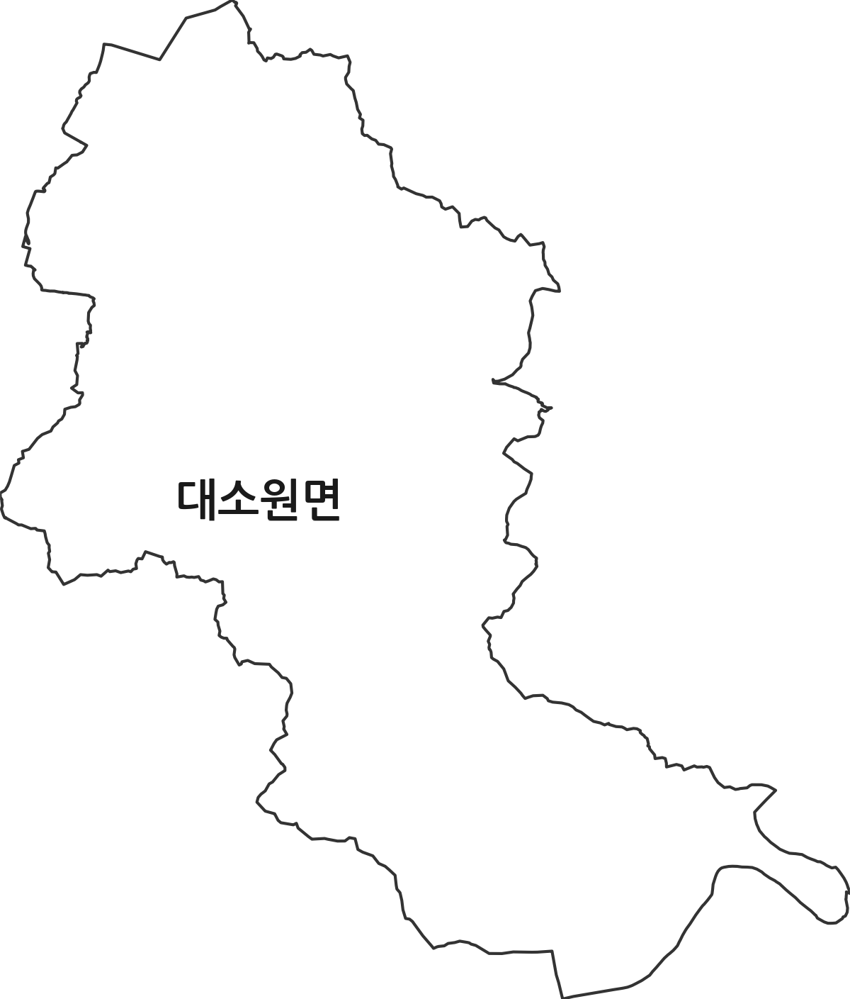 충청북도 충주시 대소원면 법정동 행정구역 경계 지도