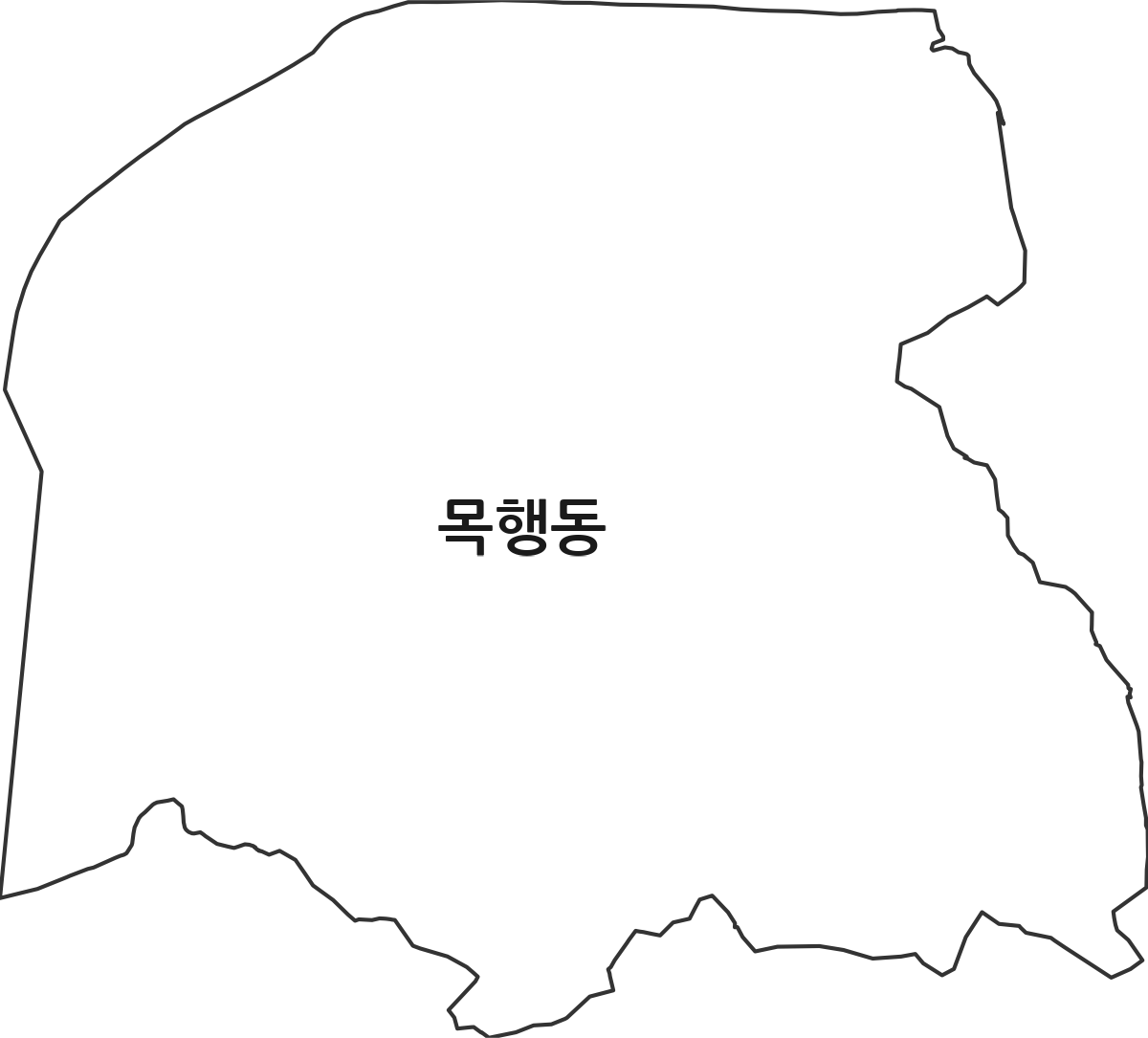충청북도 충주시 목행동 법정동 행정구역 경계 지도