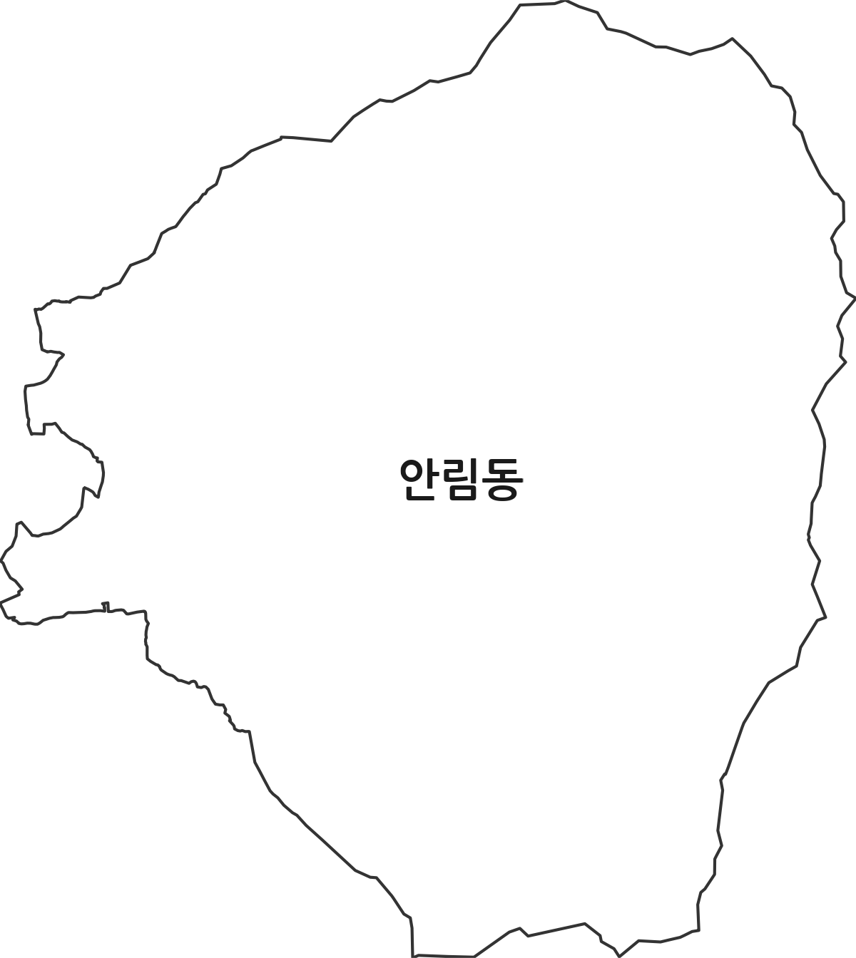충청북도 충주시 안림동 법정동 행정구역 경계 지도