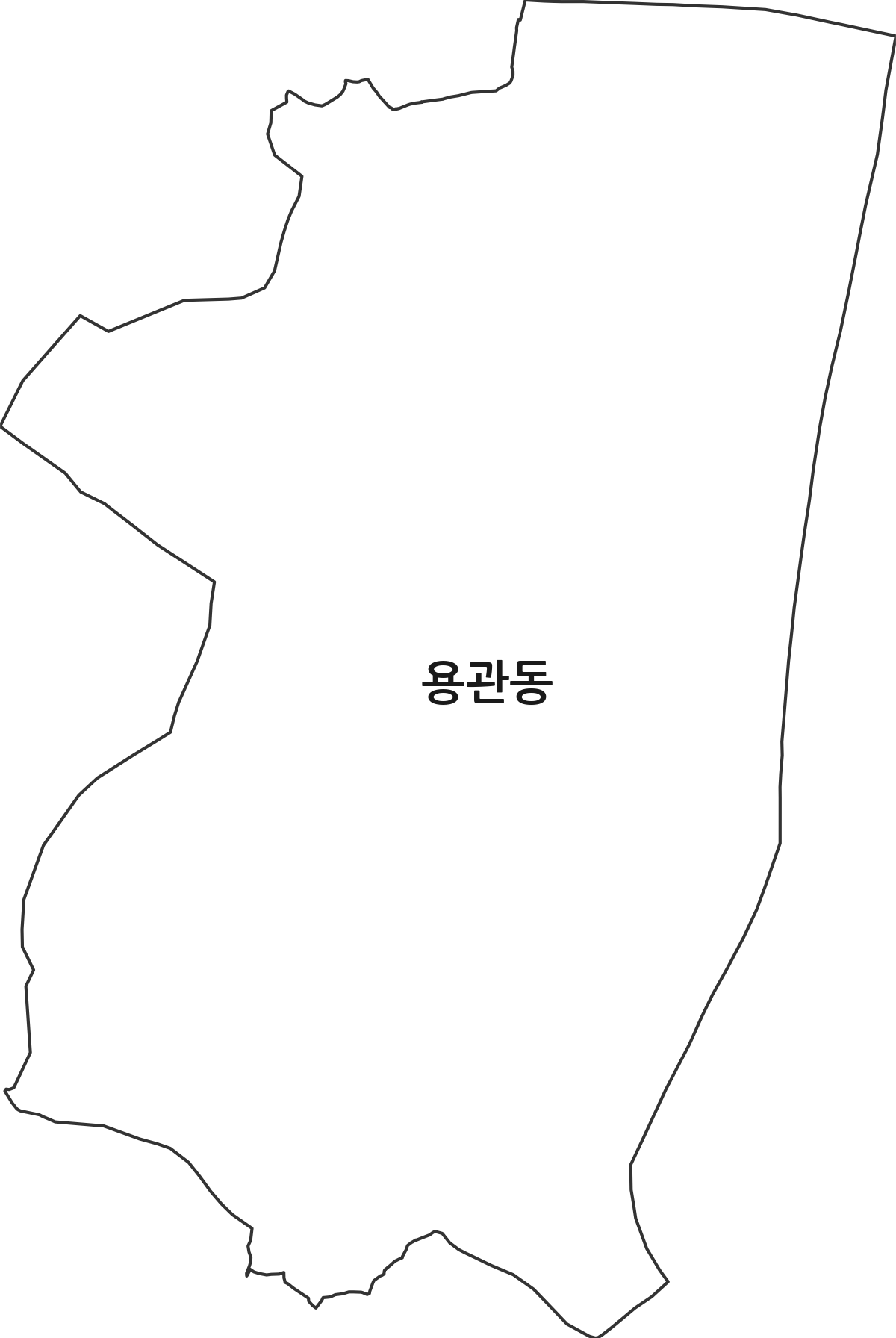 충청북도 충주시 용관동 법정동 행정구역 경계 지도
