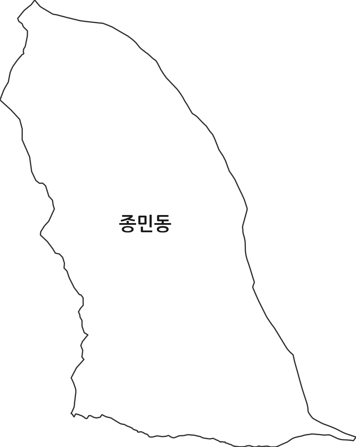 충청북도 충주시 종민동 법정동 행정구역 경계 지도