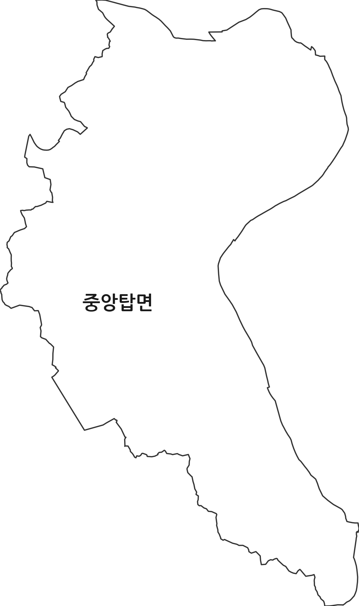 충청북도 충주시 중앙탑면 법정동 행정구역 경계 지도
