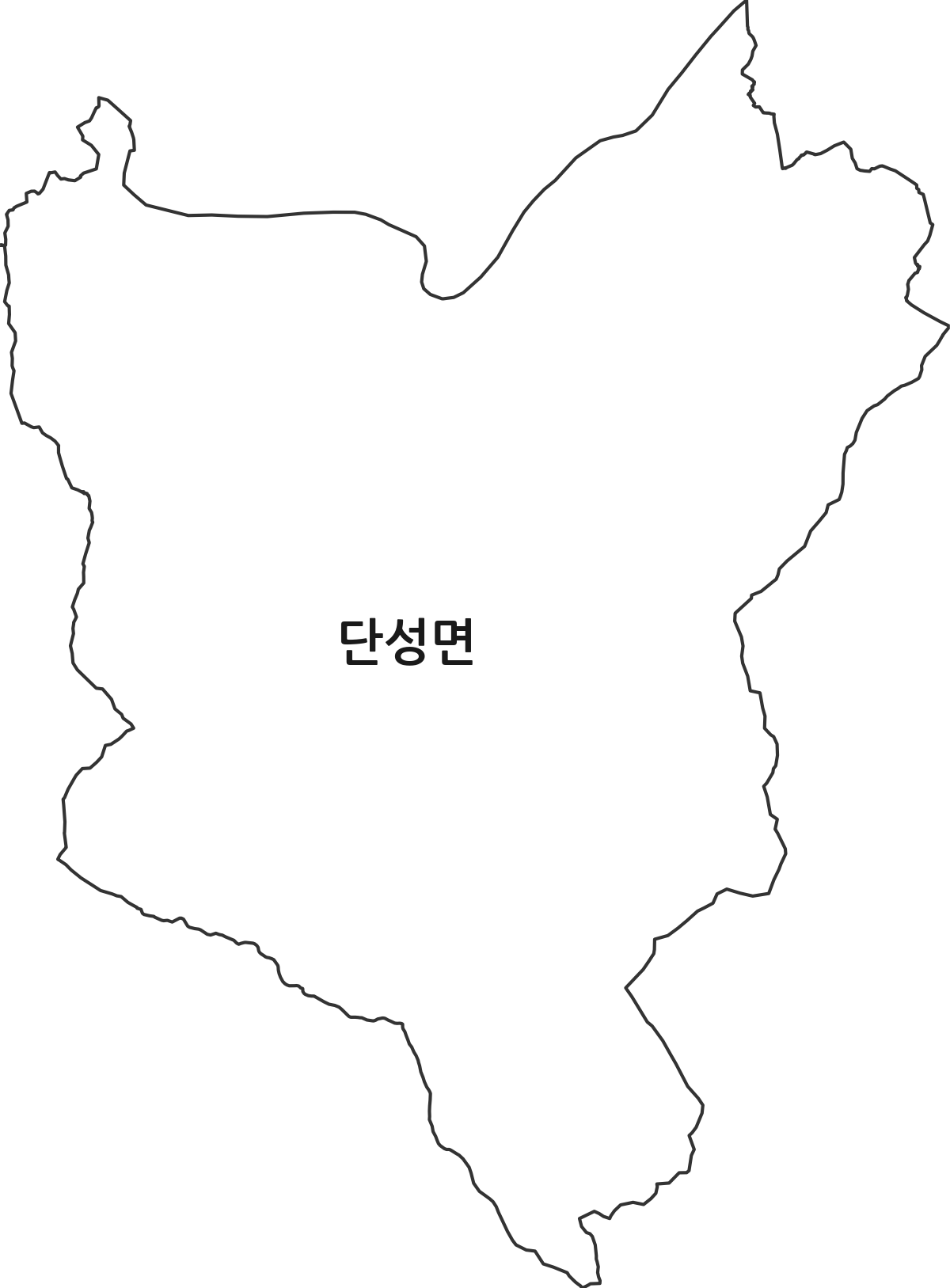 충청북도 단양군 단성면 행정동 행정구역 경계 지도
